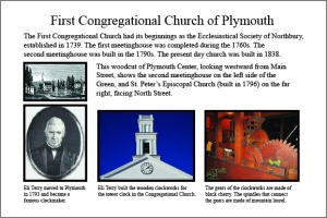 Interpretive sign outside Plymouth Congregational Church on the Green